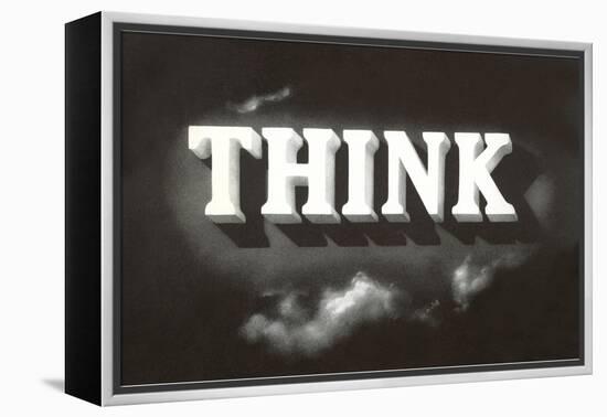 Think, Black and White-null-Framed Stretched Canvas