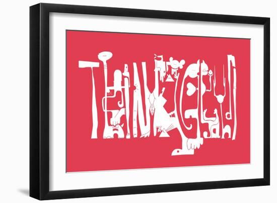 Think Ghandi by Annimo-null-Framed Art Print