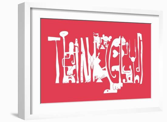 Think Ghandi by Annimo-null-Framed Art Print