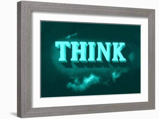 Think, Green-null-Framed Art Print