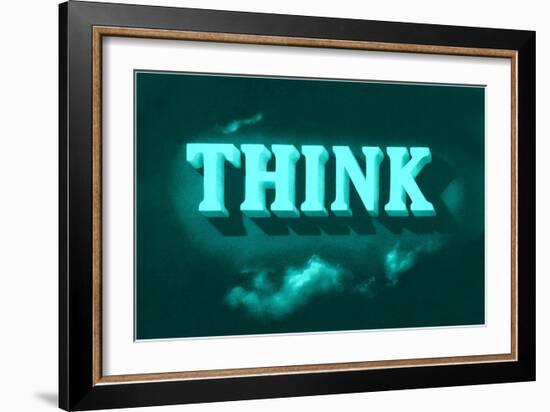 Think, Green-null-Framed Art Print