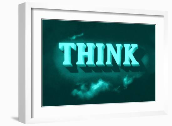 Think, Green-null-Framed Art Print