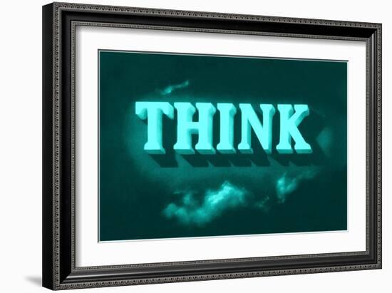 Think, Green-null-Framed Art Print