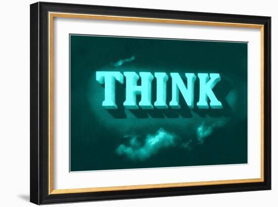 Think, Green-null-Framed Art Print