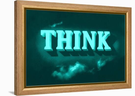 Think, Green-null-Framed Stretched Canvas