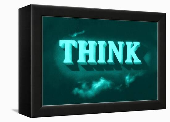 Think, Green-null-Framed Stretched Canvas