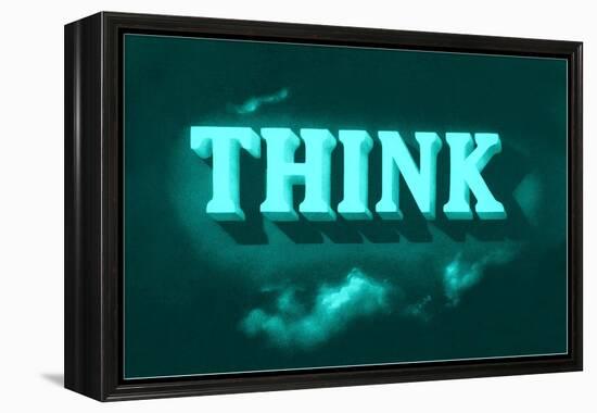 Think, Green-null-Framed Stretched Canvas