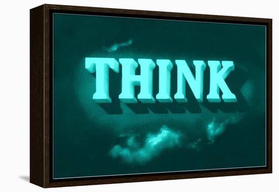 Think, Green-null-Framed Stretched Canvas