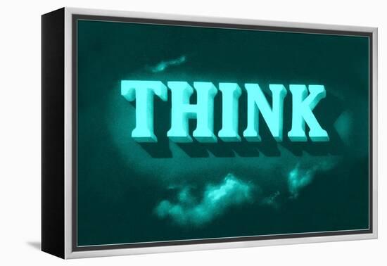 Think, Green-null-Framed Stretched Canvas