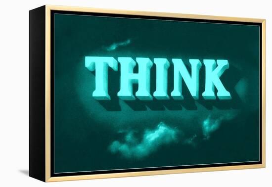 Think, Green-null-Framed Stretched Canvas