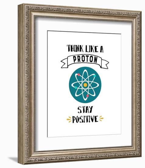 Think Like A Proton White-Color Me Happy-Framed Art Print