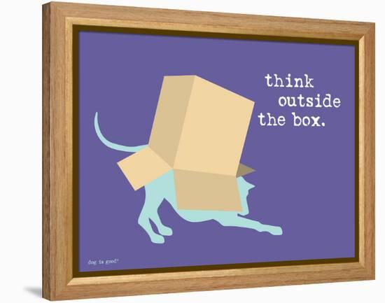Think Outside Box-Dog is Good-Framed Stretched Canvas