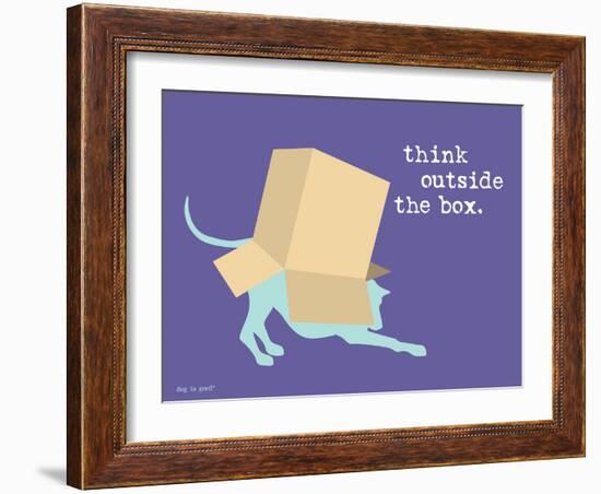 Think Outside Box-Dog is Good-Framed Art Print