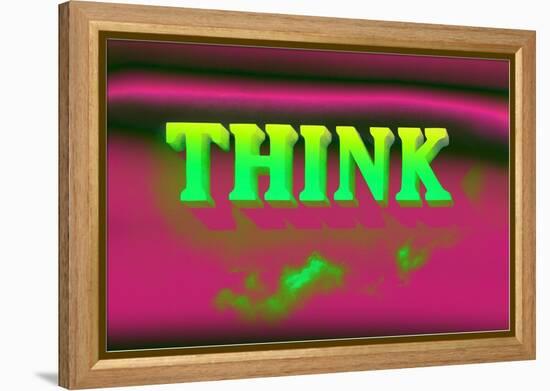 Think, Pink and Green-null-Framed Stretched Canvas