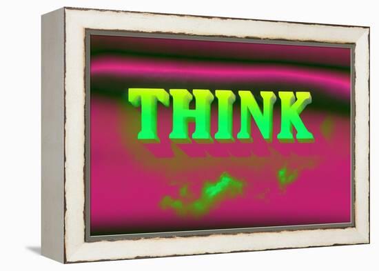 Think, Pink and Green-null-Framed Stretched Canvas