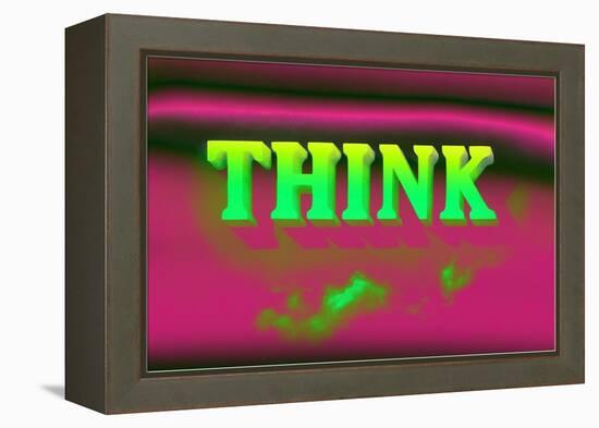 Think, Pink and Green-null-Framed Stretched Canvas