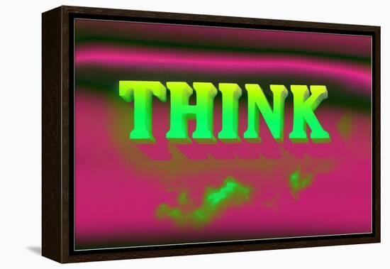 Think, Pink and Green-null-Framed Stretched Canvas