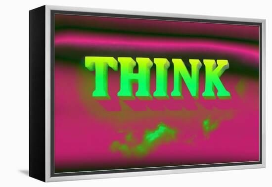 Think, Pink and Green-null-Framed Stretched Canvas