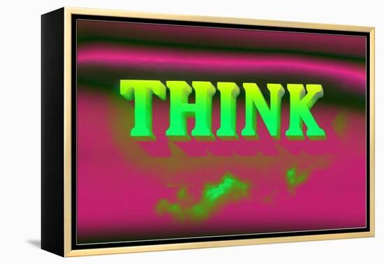 Think, Pink and Green-null-Framed Stretched Canvas