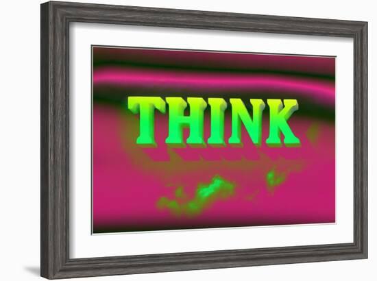 Think, Pink and Green-null-Framed Art Print