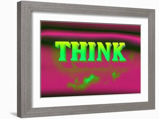 Think, Pink and Green-null-Framed Art Print