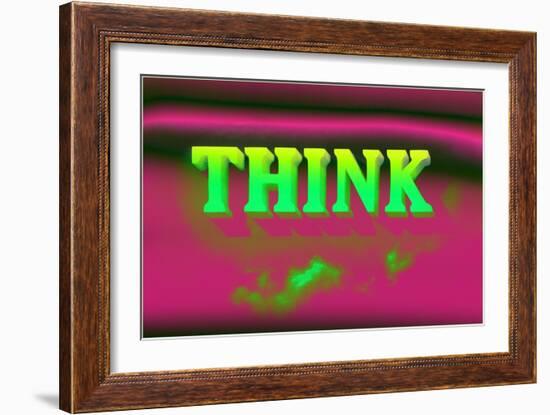 Think, Pink and Green-null-Framed Art Print