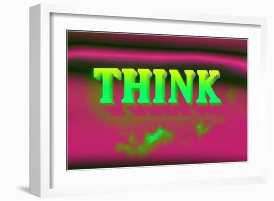 Think, Pink and Green-null-Framed Art Print