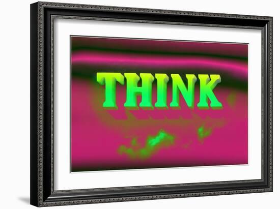 Think, Pink and Green-null-Framed Art Print