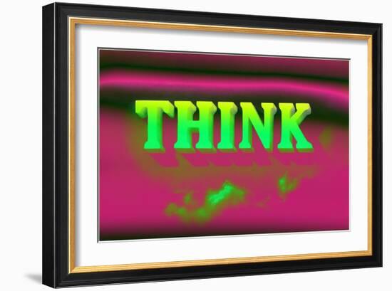 Think, Pink and Green-null-Framed Art Print