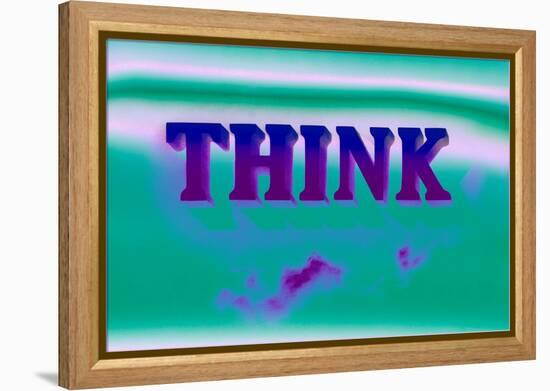 Think, Purple and Green-null-Framed Stretched Canvas