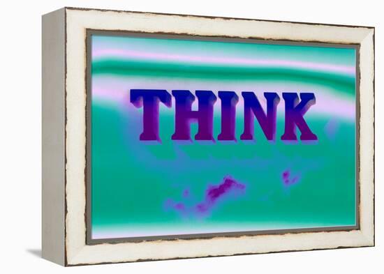 Think, Purple and Green-null-Framed Stretched Canvas