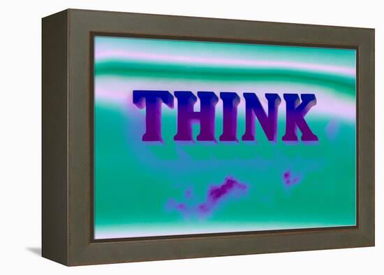 Think, Purple and Green-null-Framed Stretched Canvas