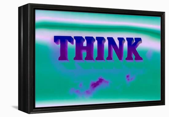 Think, Purple and Green-null-Framed Stretched Canvas