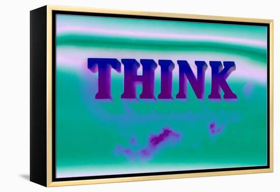 Think, Purple and Green-null-Framed Stretched Canvas