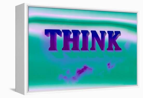 Think, Purple and Green-null-Framed Stretched Canvas