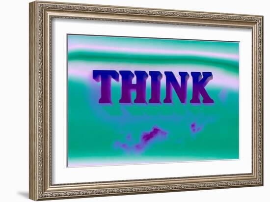 Think, Purple and Green-null-Framed Art Print