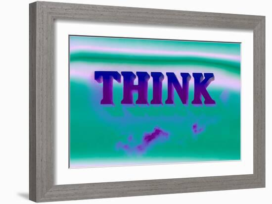 Think, Purple and Green-null-Framed Art Print