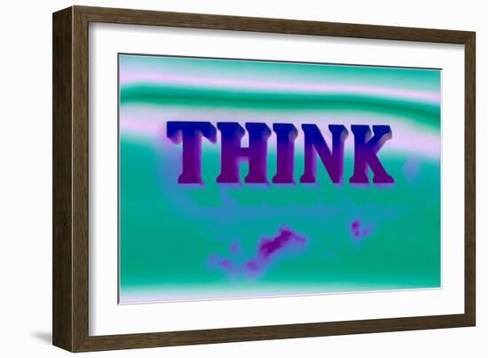 Think, Purple and Green-null-Framed Art Print