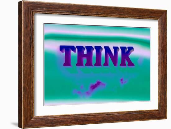 Think, Purple and Green-null-Framed Art Print