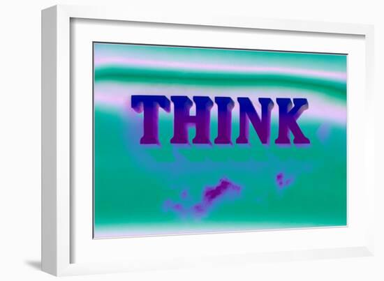 Think, Purple and Green-null-Framed Art Print