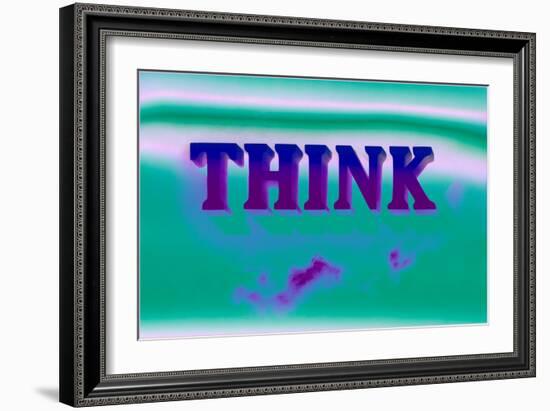 Think, Purple and Green-null-Framed Art Print