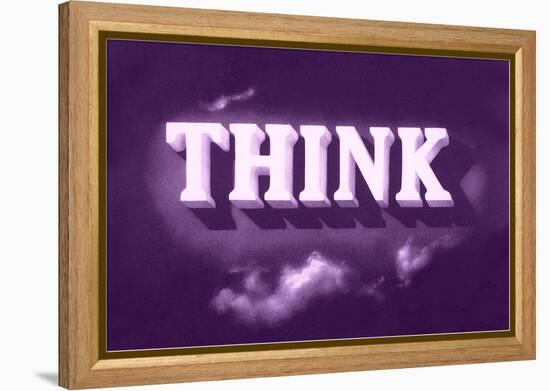 Think, Purple-null-Framed Stretched Canvas