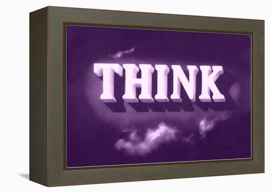 Think, Purple-null-Framed Stretched Canvas