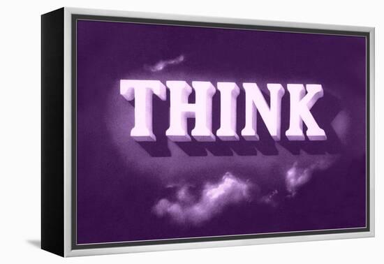 Think, Purple-null-Framed Stretched Canvas