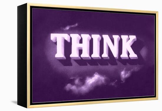 Think, Purple-null-Framed Stretched Canvas