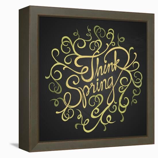 Think Spring - Quotes on Floristic Circle-ONiONAstudio-Framed Stretched Canvas