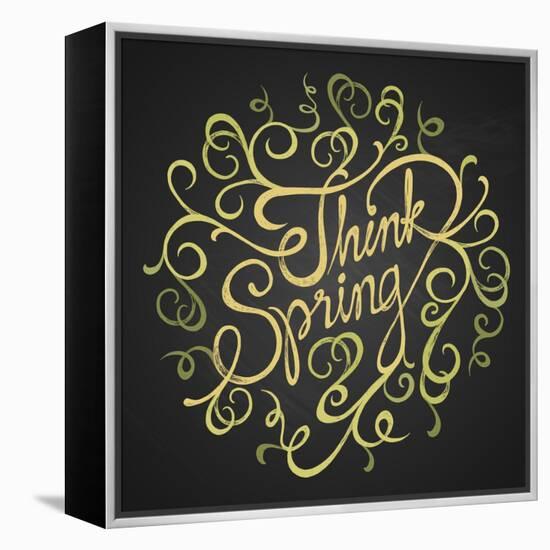 Think Spring - Quotes on Floristic Circle-ONiONAstudio-Framed Stretched Canvas