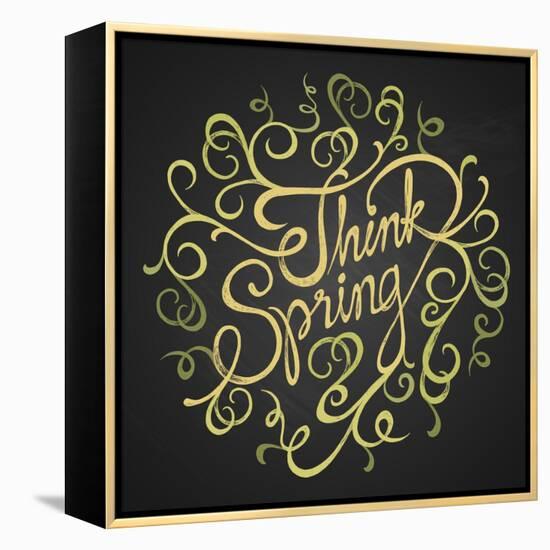 Think Spring - Quotes on Floristic Circle-ONiONAstudio-Framed Stretched Canvas