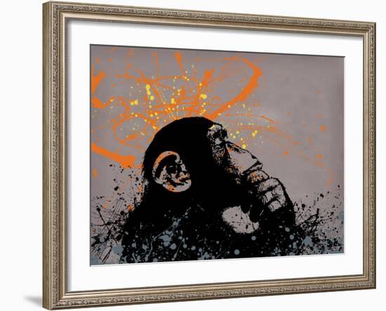 Thinker Monkey-The Graffiti Collection-Framed Giclee Print