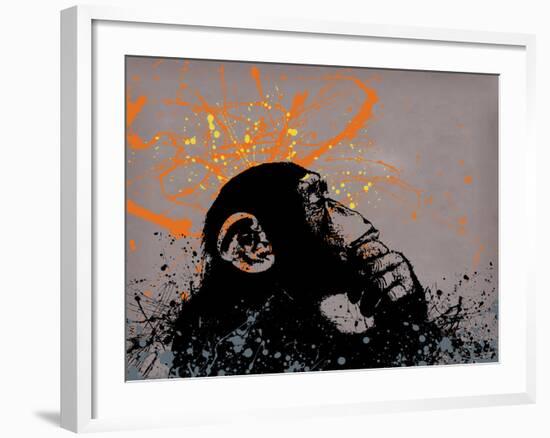 Thinker Monkey-The Graffiti Collection-Framed Giclee Print